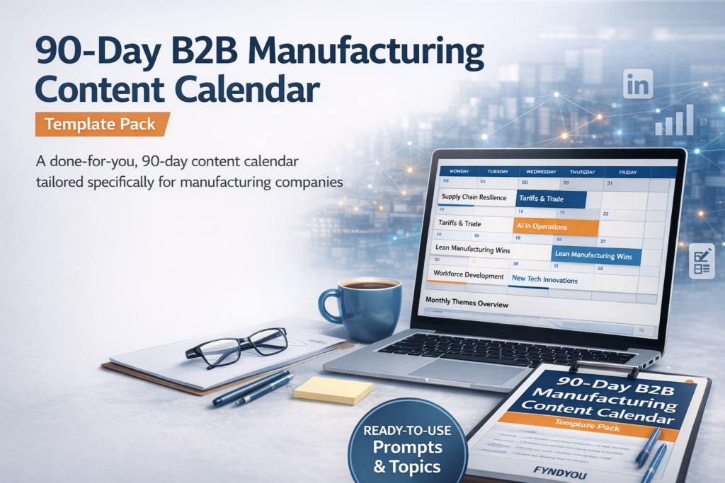 90 Days B2B Manufacturing Content Calendar Template Pack