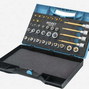 Hazet 1557/35 Torx 1/4" and 1/2" Drive Socket Set, 35 Pieces - HZ1557/35 - KC Tool Hazet 1557/35 TORX® 1/4" and 1/2" drive 35 piece socket set Includes: 992SLG TORX® 1/2" Bit Socket: T30, T40, T45, T50 850 Series External TORX® 1/4" Socket: E5, E6, E7, E8, E10, E11, E12 8502 TiN 1/4" TORX® Bit Socket: T8, T9, T10, T15, T20, T25, T27, T30, T40 900 Series External TORX® 1/2" Socket: E12, E14, E16, E18, E20, E24 992 TORX® 1/2" Bit Socket: T20, T25, T27, T30, T40, T45, T50, T55, T60 Organized in a Hazet 165-L plastic tool box for safe and easy transportation. 2-component soft foam insert For manual operation. Dimensions: 185 x 153 x 52mm HZ1557/35 Hazet 1557/35 TORX® 1/4" and 1/2" Drive Socket Set, 35 Pieces