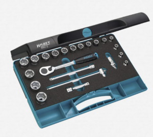 Hazet 880-2 Socket Set with Ratchet – 3/8″ Drive, 22 Pieces