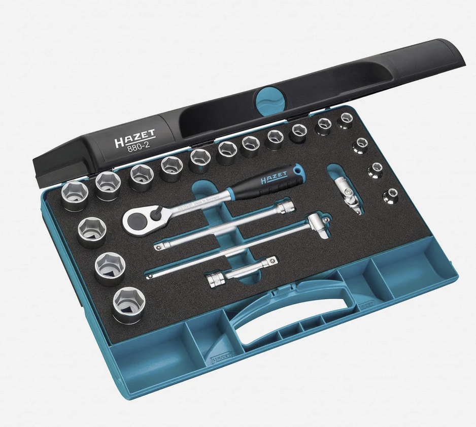 Hazet 880-2 Socket Set with Ratchet - 3/8" Drive